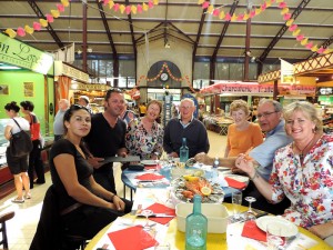 Lunch at Narbonne market with Tango crew © Sonia Jones